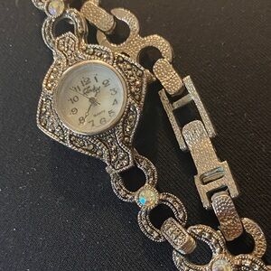 Faberge Marcasite Women's Watch with Silver and Black Design